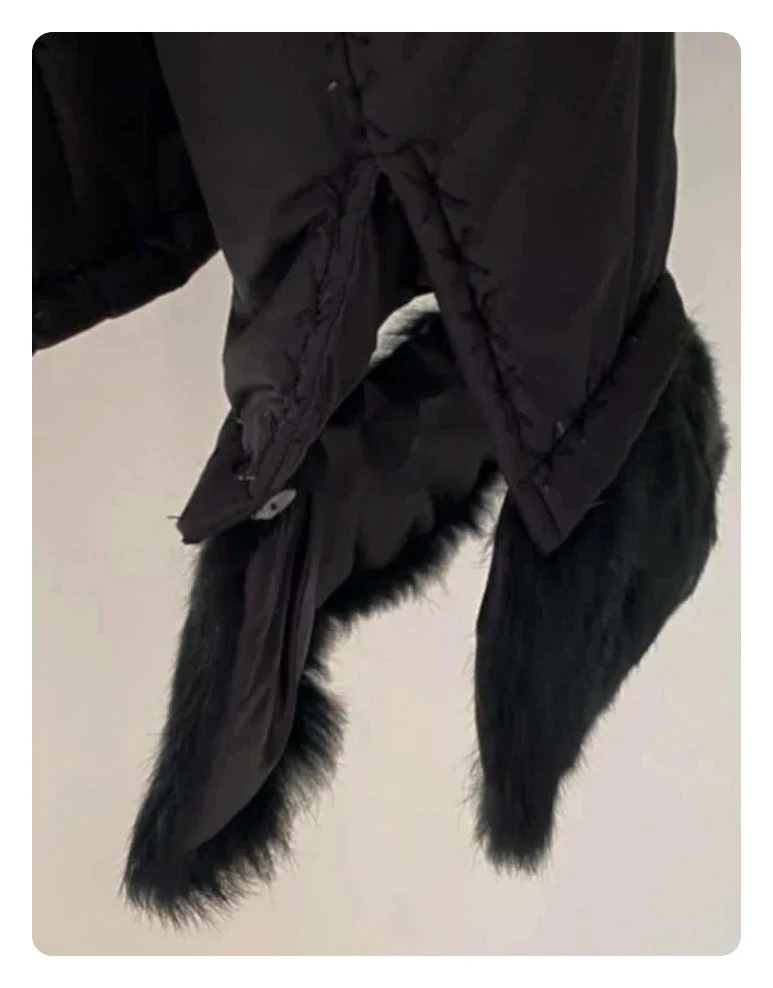 Casaco List Vestido longo de pelúcia preta Tamanho 46 (Italiano) – photo 6